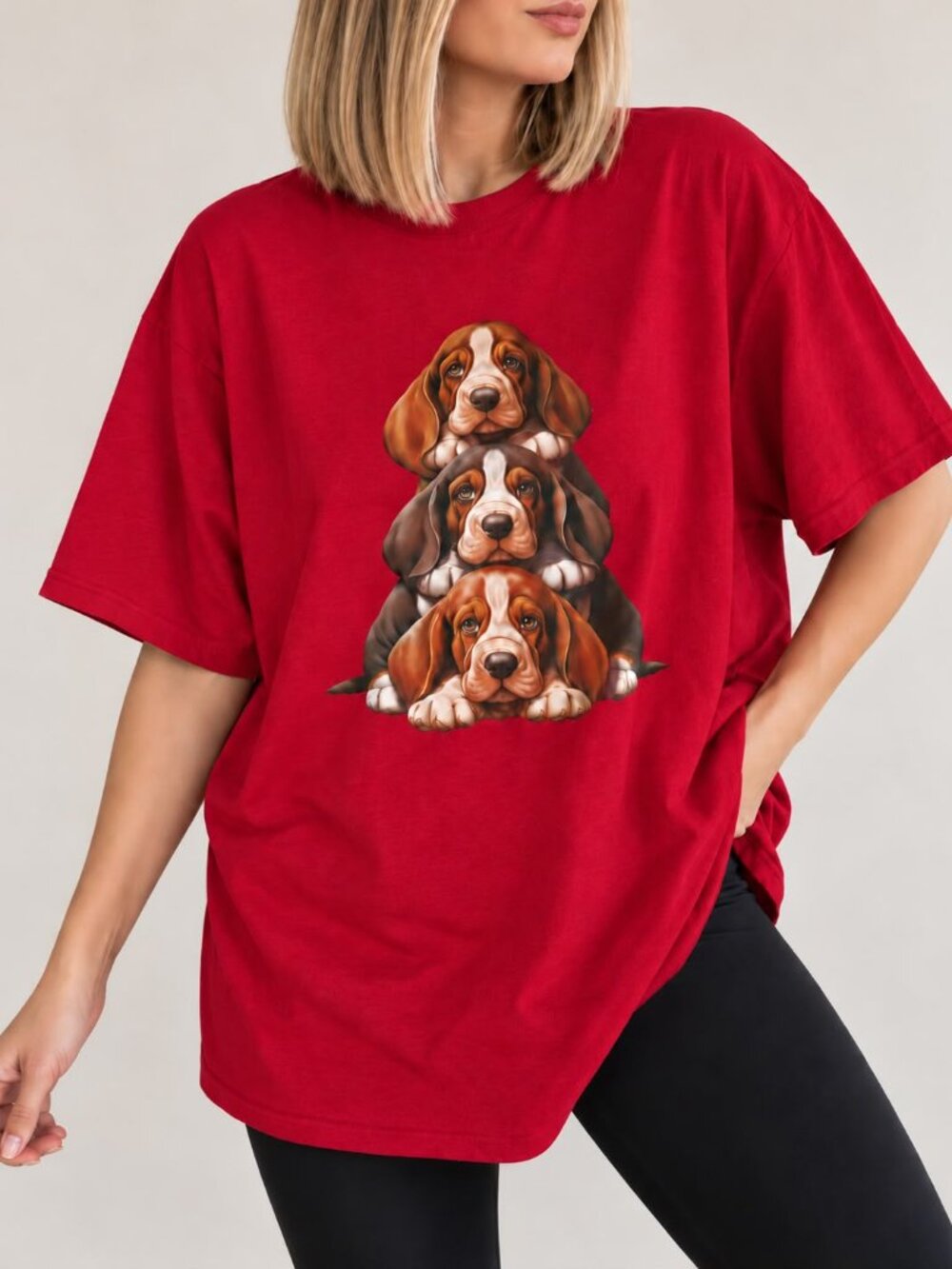 Unisex White Puppy Dog Graphic T-Shirt Cute Pet Lover Tee
